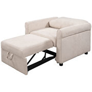 Beige linen 3-in-1 sofa bed chair, convertible sleeper chair bed additional photo 3 of 16