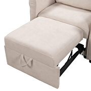 Beige linen 3-in-1 sofa bed chair, convertible sleeper chair bed additional photo 4 of 16