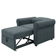 Deep blue linen 3-in-1 sofa bed chair, convertible sleeper chair bed by La Spezia additional picture 9