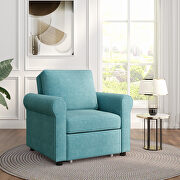 Teal linen 3-in-1 sofa bed chair, convertible sleeper chair bed by La Spezia additional picture 11