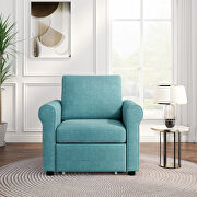 Teal linen 3-in-1 sofa bed chair, convertible sleeper chair bed by La Spezia additional picture 12