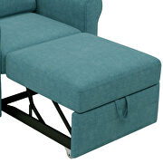 Teal linen 3-in-1 sofa bed chair, convertible sleeper chair bed by La Spezia additional picture 13