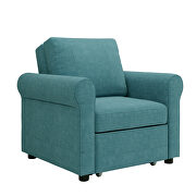 Teal linen 3-in-1 sofa bed chair, convertible sleeper chair bed additional photo 5 of 13