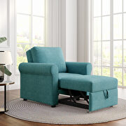 Teal linen 3-in-1 sofa bed chair, convertible sleeper chair bed by La Spezia additional picture 6