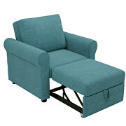 Teal linen 3-in-1 sofa bed chair, convertible sleeper chair bed by La Spezia additional picture 9