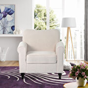 Ustyle accent beige upholstered armchair additional photo 2 of 8