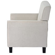 Ustyle beige linen upholstery accent armchair additional photo 2 of 7