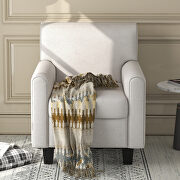 Ustyle beige linen upholstery accent armchair additional photo 4 of 7