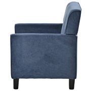Ustyle blue linen upholstery accent armchair additional photo 4 of 8