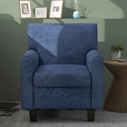 Ustyle blue linen upholstery accent armchair by La Spezia additional picture 8