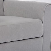 Ustyle gray linen upholstery accent armchair additional photo 3 of 7