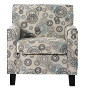 Ustyle flower linen upholstery accent armchair additional photo 3 of 6