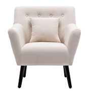Beige upholstery accenting chair with pillow additional photo 5 of 11