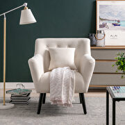 Beige upholstery accenting chair with pillow by La Spezia additional picture 7
