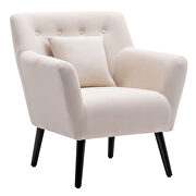 Beige upholstery accenting chair with pillow by La Spezia additional picture 10