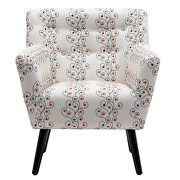 Beige/ blue flower upholstery accenting chair with pillow by La Spezia additional picture 8