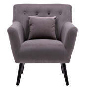 Gray upholstery accenting chair with pillow additional photo 2 of 11