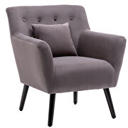 Gray upholstery accenting chair with pillow additional photo 4 of 11