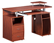 Techni mobili complete computer workstation desk with storage in mahogany by La Spezia additional picture 2