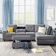 Antique gray suede sectional sofa with reversible chaise lounge by La Spezia additional picture 13