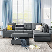 Gray suede sectional sofa with reversible chaise lounge by La Spezia additional picture 11