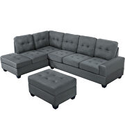 Gray suede sectional sofa with reversible chaise lounge by La Spezia additional picture 12