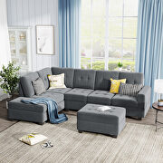 Gray suede sectional sofa with reversible chaise lounge by La Spezia additional picture 9