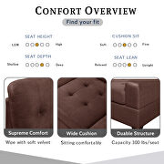 Brown suede sectional sofa with reversible chaise lounge by La Spezia additional picture 12