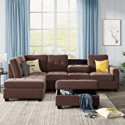 Brown suede sectional sofa with reversible chaise lounge by La Spezia additional picture 19
