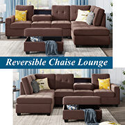 Brown suede sectional sofa with reversible chaise lounge by La Spezia additional picture 10
