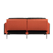 Orange linen upholstered modern convertible folding futon sofa bed by La Spezia additional picture 6