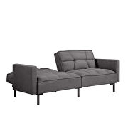 Gray linen upholstered modern convertible folding futon sofa bed by La Spezia additional picture 2