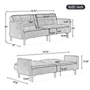 Gray linen upholstered modern convertible folding futon sofa bed by La Spezia additional picture 11