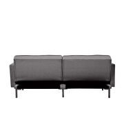 Gray linen upholstered modern convertible folding futon sofa bed by La Spezia additional picture 4