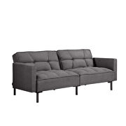 Gray linen upholstered modern convertible folding futon sofa bed by La Spezia additional picture 5