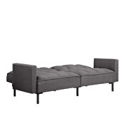 Gray linen upholstered modern convertible folding futon sofa bed by La Spezia additional picture 8