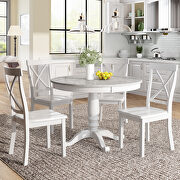 5-piece dining table set white solid wood table with 4 chairs by La Spezia additional picture 14