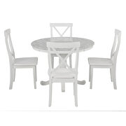 5-piece dining table set white solid wood table with 4 chairs by La Spezia additional picture 9