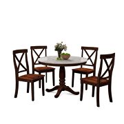 5-piece dining table set espresso solid wood table with 4 chairs by La Spezia additional picture 6