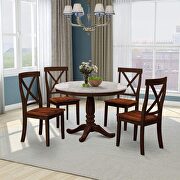 5-piece dining table set espresso solid wood table with 4 chairs by La Spezia additional picture 7