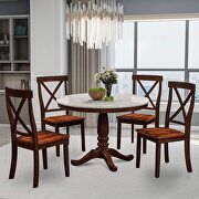 5-piece dining table set espresso solid wood table with 4 chairs by La Spezia additional picture 8