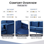 U-shape upholstered couch with modern elegant blue velvet sectional sofa by La Spezia additional picture 2