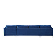U-shape upholstered couch with modern elegant blue velvet sectional sofa by La Spezia additional picture 10