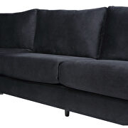 U-shape upholstered couch with modern elegant black velvet sectional sofa additional photo 5 of 12