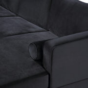 U-shape upholstered couch with modern elegant black velvet sectional sofa by La Spezia additional picture 8