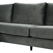 U-shape upholstered couch with modern elegant gray velvet sectional sofa by La Spezia additional picture 12