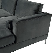 U-shape upholstered couch with modern elegant gray velvet sectional sofa by La Spezia additional picture 6