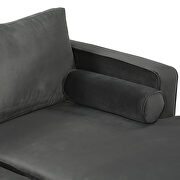 U-shape upholstered couch with modern elegant gray velvet sectional sofa by La Spezia additional picture 9