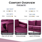 U-shape upholstered couch with modern elegant purple velvet sectional sofa by La Spezia additional picture 11