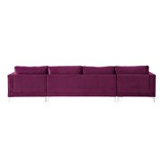 U-shape upholstered couch with modern elegant purple velvet sectional sofa by La Spezia additional picture 12